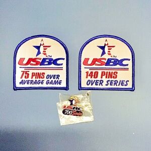 Bowling Memorabilia USBC Award Patches + 700 Series Pin
